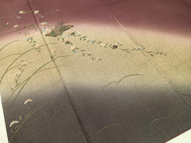 平和屋着物●訪問着　花筏文　暈し染め　金彩　やまと誂製　正絹　逸品　CABA4747vp