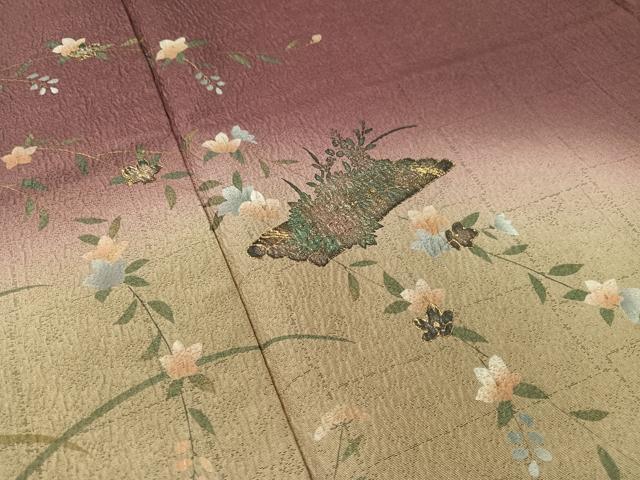 平和屋着物●訪問着　花筏文　暈し染め　金彩　やまと誂製　正絹　逸品　CABA4747vp