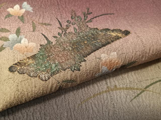 平和屋着物●訪問着　花筏文　暈し染め　金彩　やまと誂製　正絹　逸品　CABA4747vp
