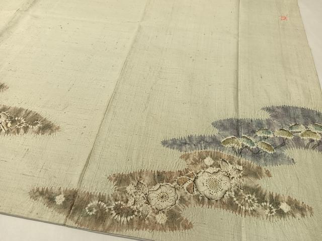 平和屋着物●十日町　名門　滝泰謹製　訪問着　紬地　絞り　辻が花　高島屋扱い　正絹　逸品　CABA4748vp