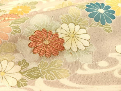 平和屋着物●創業460年・千總　訪問着　駒刺繍　流水松竹梅花文　暈し染め　金彩　正絹　逸品　CABA4751vp