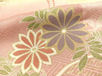 平和屋着物●訪問着　駒刺繍　霞藤花文　暈し染め　金彩　正絹　逸品　CABA4753vp