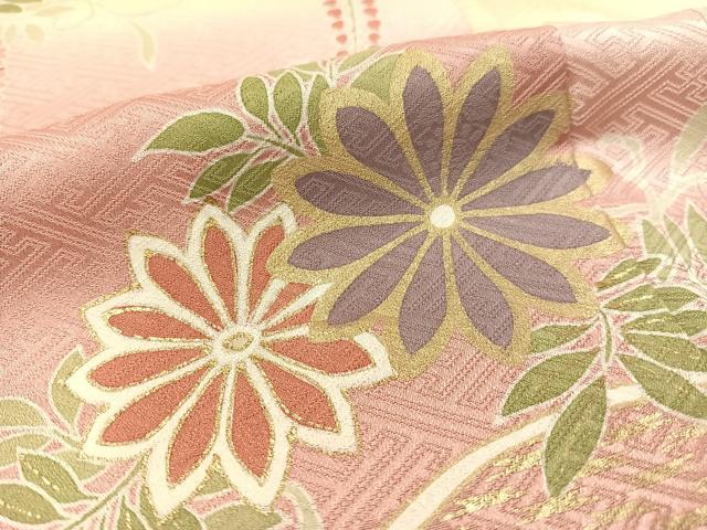 平和屋着物●訪問着　駒刺繍　霞藤花文　暈し染め　金彩　正絹　逸品　CABA4753vp
