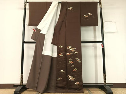 平和屋着物●訪問着　刺繍　浜松文　金彩　正絹　逸品　CABA4760vp