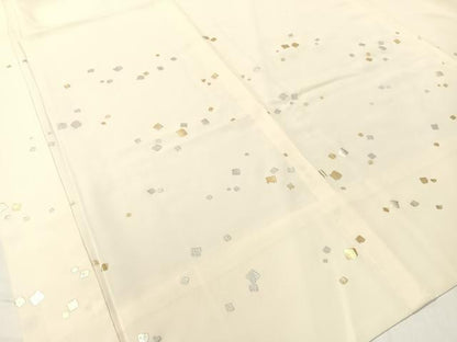 平和屋着物●長襦袢　無双仕立て　箔散らし　金銀彩　広衿仕立て　正絹　逸品　CABA4761vp