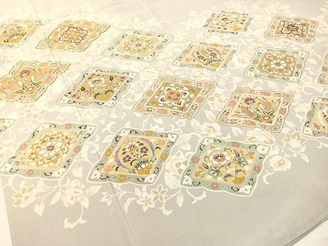 平和屋着物●豪華色留袖　作家物　駒刺繍　更紗花鳥菱文　金彩　正絹　逸品　CABA4773vp