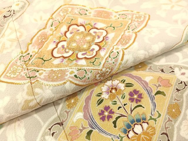 平和屋着物●豪華色留袖　作家物　駒刺繍　更紗花鳥菱文　金彩　正絹　逸品　CABA4773vp