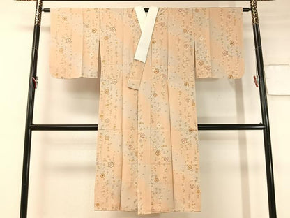 平和屋着物●長襦袢　無双仕立て　流水枝垂れ桜　暈し染め　金彩　鈴乃屋扱い　正絹　逸品　未使用　CABA4782vp