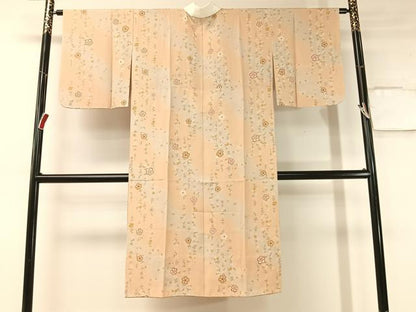 平和屋着物●長襦袢　無双仕立て　流水枝垂れ桜　暈し染め　金彩　鈴乃屋扱い　正絹　逸品　未使用　CABA4782vp