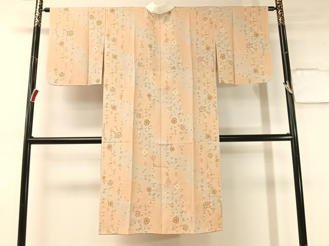平和屋着物●長襦袢　無双仕立て　流水枝垂れ桜　暈し染め　金彩　鈴乃屋扱い　正絹　逸品　未使用　CABA4782vp