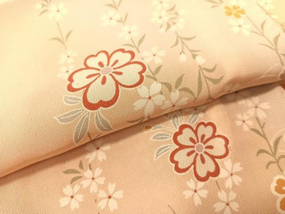 平和屋着物●長襦袢　無双仕立て　流水枝垂れ桜　暈し染め　金彩　鈴乃屋扱い　正絹　逸品　未使用　CABA4782vp