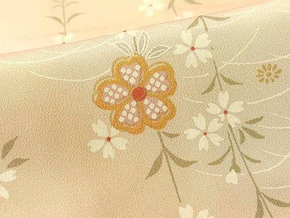 平和屋着物●長襦袢　無双仕立て　流水枝垂れ桜　暈し染め　金彩　鈴乃屋扱い　正絹　逸品　未使用　CABA4782vp