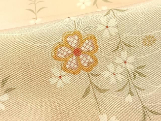 平和屋着物●長襦袢　無双仕立て　流水枝垂れ桜　暈し染め　金彩　鈴乃屋扱い　正絹　逸品　未使用　CABA4782vp