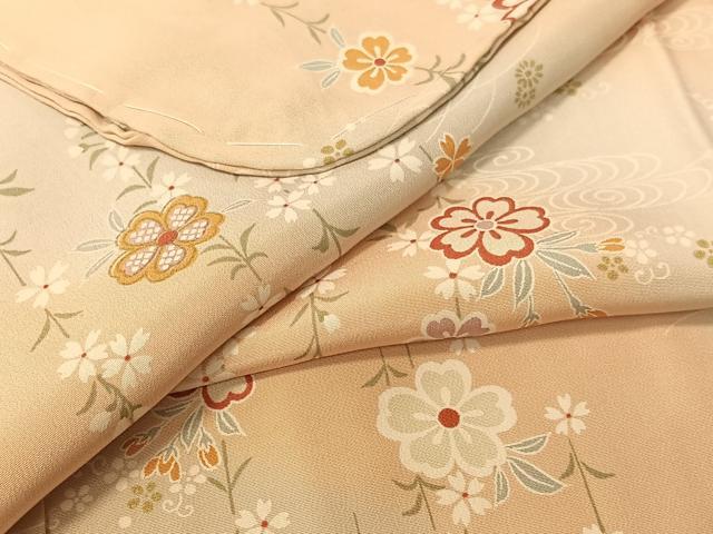 平和屋着物●長襦袢　無双仕立て　流水枝垂れ桜　暈し染め　金彩　鈴乃屋扱い　正絹　逸品　未使用　CABA4782vp