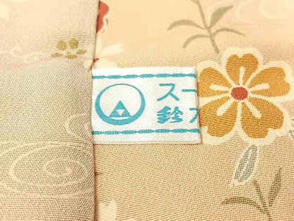 平和屋着物●長襦袢　無双仕立て　流水枝垂れ桜　暈し染め　金彩　鈴乃屋扱い　正絹　逸品　未使用　CABA4782vp