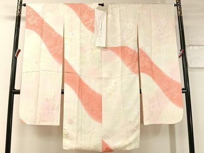 平和屋着物●振袖用長襦袢　袷　辻が花地紋　暈し染め　正絹　逸品　CABA4784vp
