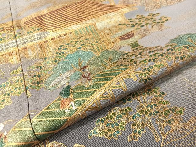 平和屋着物○訪問着 嵐峡 人物風景文 暈し染め 本金