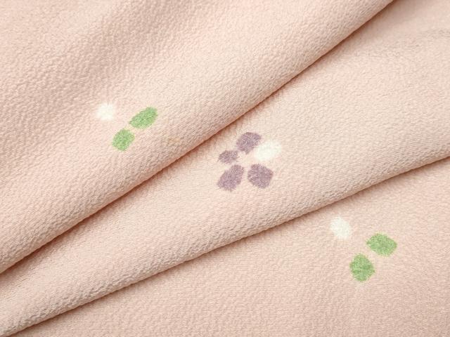 平和屋着物●上質な小紋 絞り 舞花文 鬼しぼ縮緬 正絹 逸品 CABA4814hy