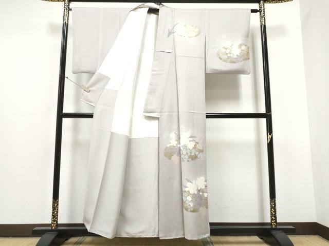 平和屋着物●訪問着　刺繍　花籠文　金彩　正絹　逸品　CABA4817hy