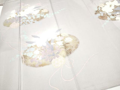 平和屋着物●訪問着　刺繍　花籠文　金彩　正絹　逸品　CABA4817hy