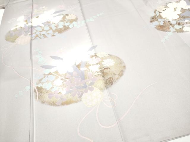 平和屋着物●訪問着　刺繍　花籠文　金彩　正絹　逸品　CABA4817hy