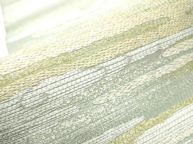 平和屋着物●六通柄袋帯 霞文 金銀糸 正絹 逸品 CABA4822hy