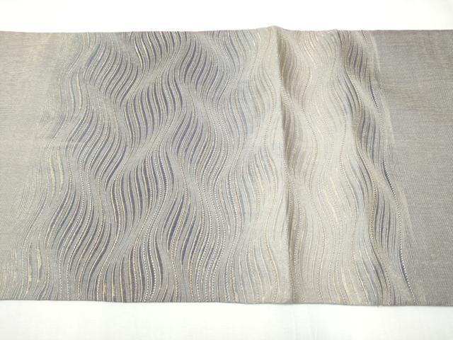 平和屋着物●ひなや工房 くむ・あむ・おる 伊豆蔵明彦 太鼓柄袋帯 よろけ縞 金糸 正絹 逸品 CABA4843hy