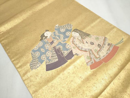 平和屋着物●加賀友禅の巨匠 初代 由水十久 太鼓柄袋帯 うなる兜 本金箔 正絹 逸品 CABA4846hy
