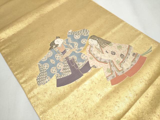 平和屋着物●加賀友禅の巨匠 初代 由水十久 太鼓柄袋帯 うなる兜 本金箔 正絹 逸品 CABA4846hy
