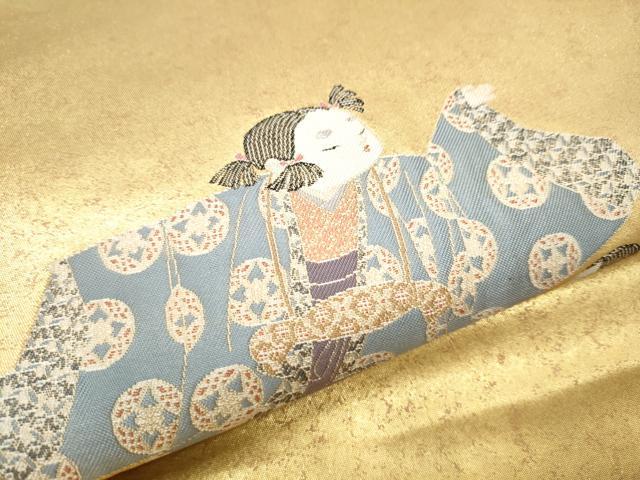 平和屋着物●加賀友禅の巨匠 初代 由水十久 太鼓柄袋帯 うなる兜 本金箔 正絹 逸品 CABA4846hy