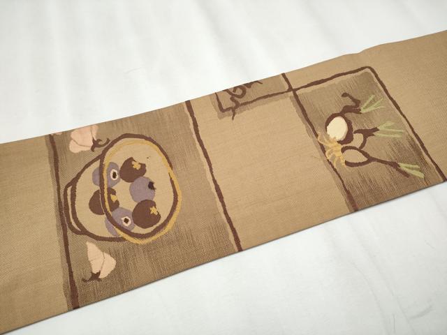 平和屋着物●九寸名古屋帯 成物 正絹 逸品 CABA4856hy