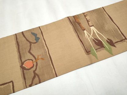 平和屋着物●九寸名古屋帯 成物 正絹 逸品 CABA4856hy