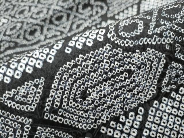 平和屋着物○全通柄 九寸名古屋帯 総絞り 幾何学文様