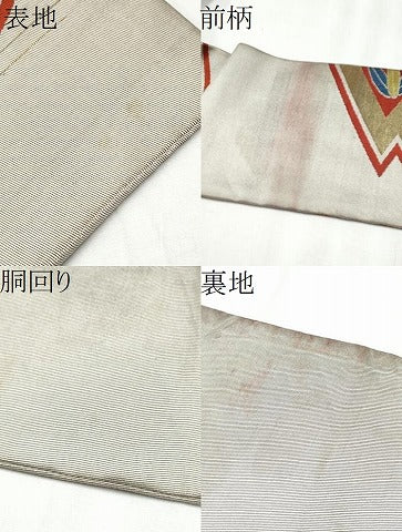 平和屋着物●アンティーク　大正ロマン　九寸名古屋帯　唐織　花鳥文　金銀糸　正絹　逸品　CABA4886hy
