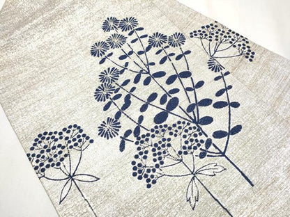 平和屋着物●西陣 川島織物 九寸名古屋帯 枝花文 金銀糸 正絹 逸品 CABA4887hy