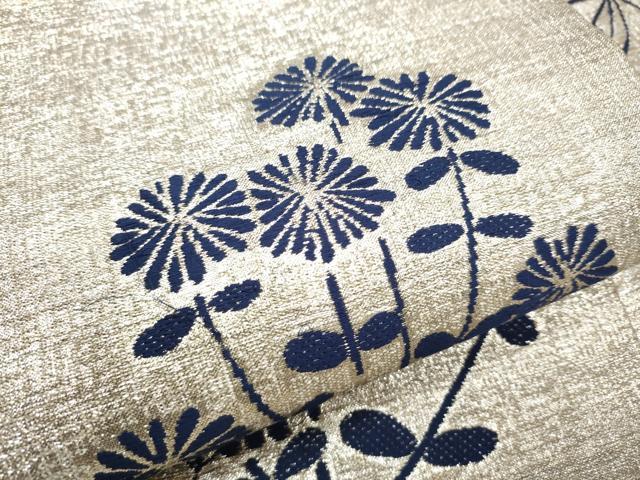 平和屋着物●西陣 川島織物 九寸名古屋帯 枝花文 金銀糸 正絹 逸品 CABA4887hy