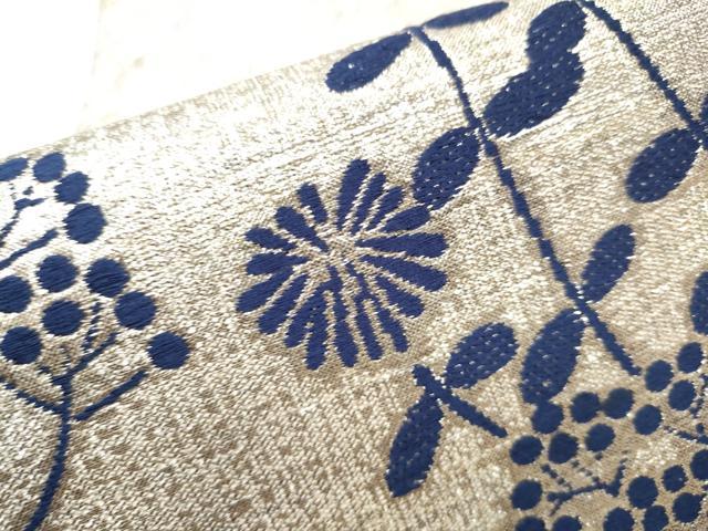 平和屋着物●西陣 川島織物 九寸名古屋帯 枝花文 金銀糸 正絹 逸品 CABA4887hy