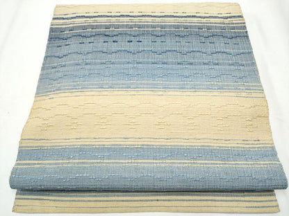 平和屋着物●八寸名古屋帯 紬地 花織 霞文 正絹 逸品 CABA4897hy