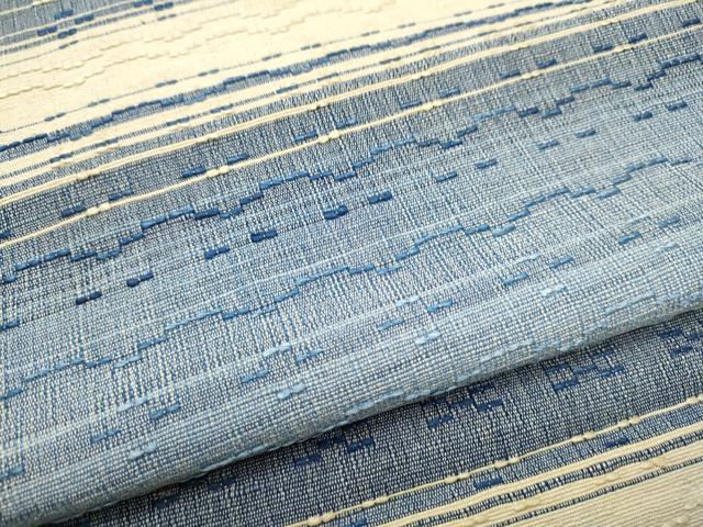 平和屋着物●八寸名古屋帯 紬地 花織 霞文 正絹 逸品 CABA4897hy
