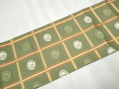 平和屋着物●本場筑前博多織 八寸名古屋帯 吉野間道 正絹 逸品 CABA4902hy