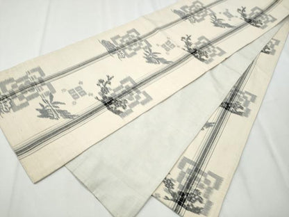 平和屋着物●全通柄袋帯 紬地 松竹梅 正絹 逸品 CABA4910hy