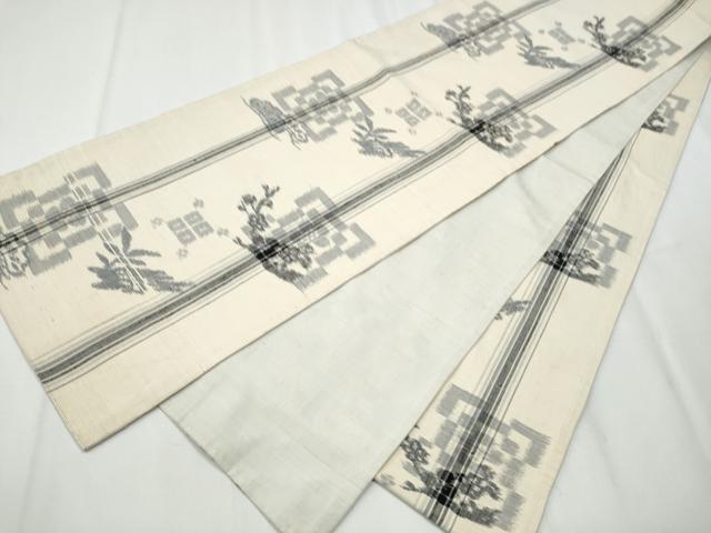 平和屋着物●全通柄袋帯 紬地 松竹梅 正絹 逸品 CABA4910hy