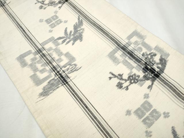 平和屋着物●全通柄袋帯 紬地 松竹梅 正絹 逸品 CABA4910hy