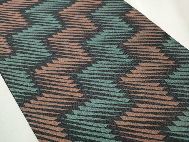 平和屋着物●両面　六通柄袋帯　幾何学文様　正絹　逸品　CABA4922hy