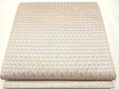 平和屋着物●両面 六通柄袋帯 菱花文 金糸 正絹 逸品 CABA4924hy