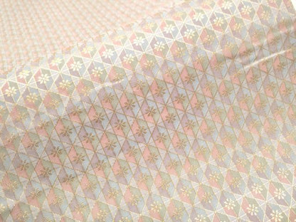 平和屋着物●両面 六通柄袋帯 菱花文 金糸 正絹 逸品 CABA4924hy
