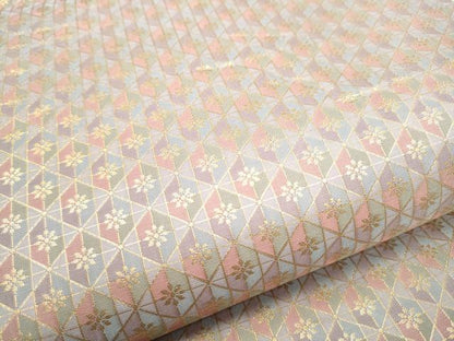 平和屋着物●両面 六通柄袋帯 菱花文 金糸 正絹 逸品 CABA4924hy
