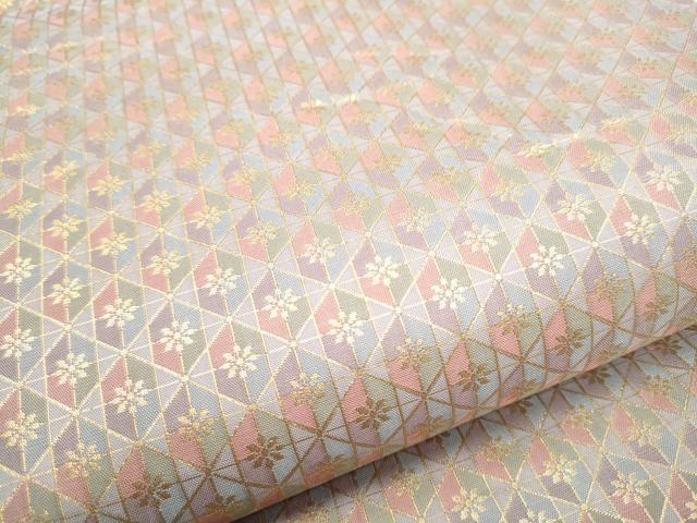 平和屋着物●両面 六通柄袋帯 菱花文 金糸 正絹 逸品 CABA4924hy