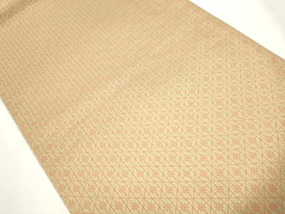 平和屋着物●両面 六通柄袋帯 菱花文 金糸 正絹 逸品 CABA4924hy
