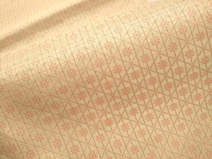 平和屋着物●両面 六通柄袋帯 菱花文 金糸 正絹 逸品 CABA4924hy